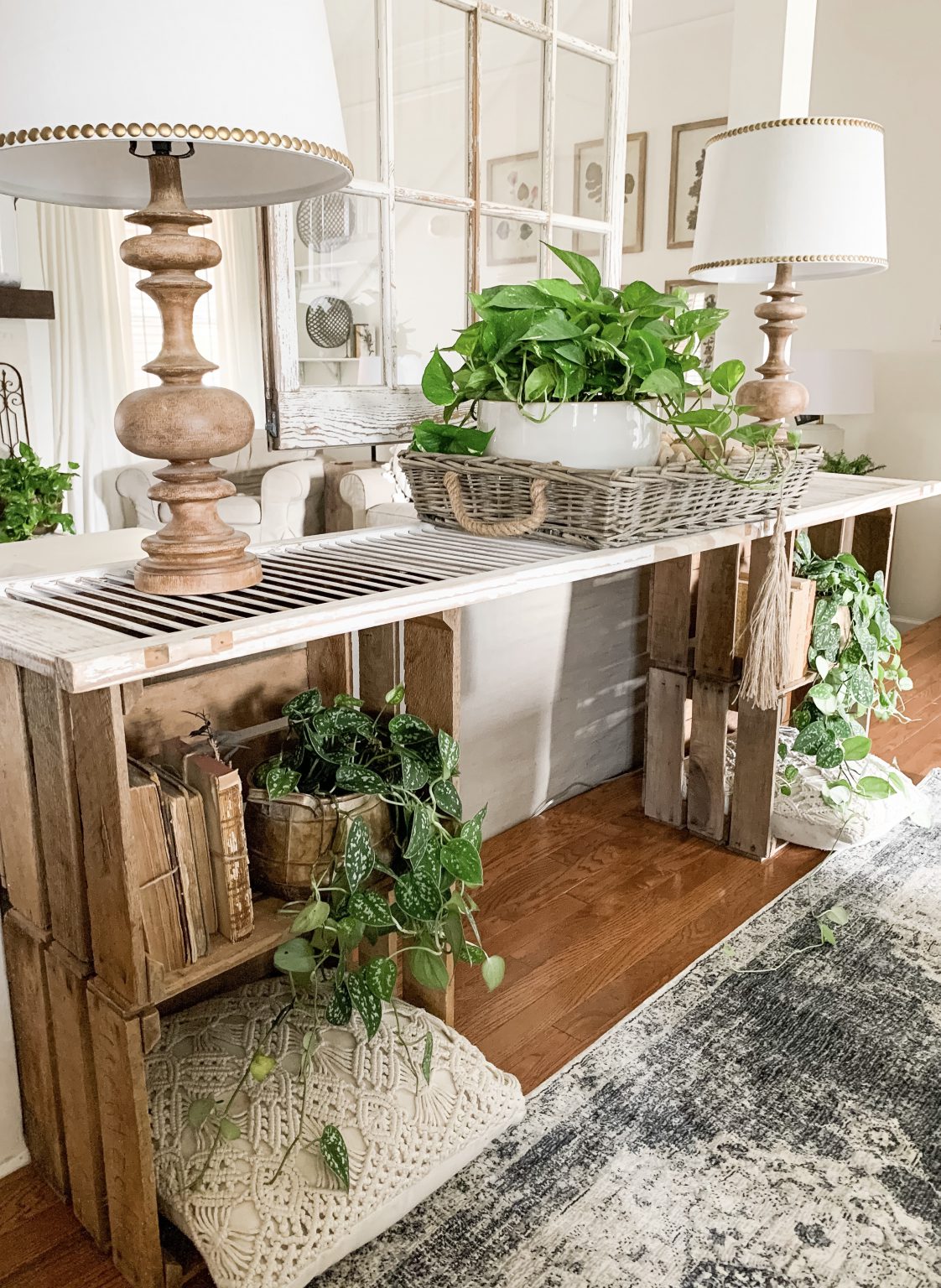 Simple Console Table Styling + New Vintage Inspired Runner Bless This