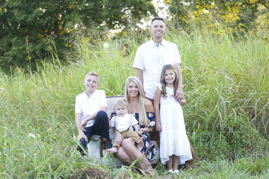 family photo in long grass