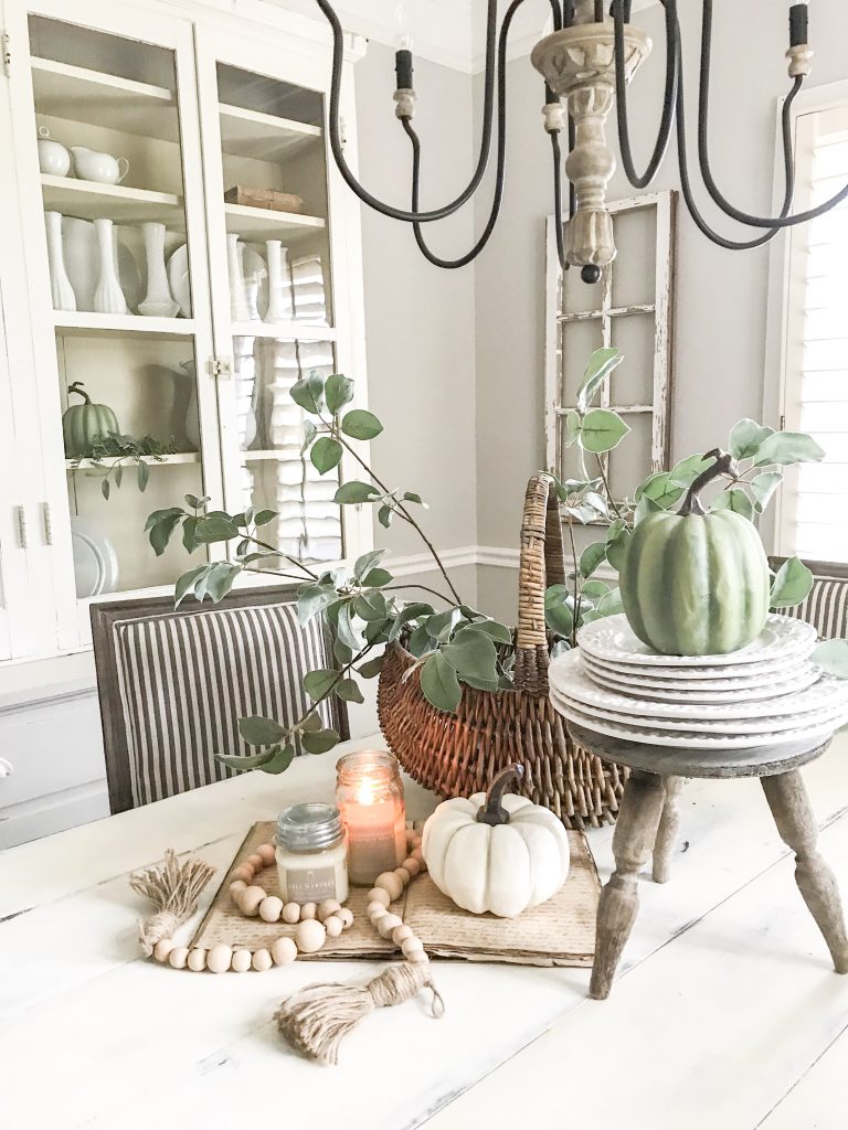 candles on dining room table