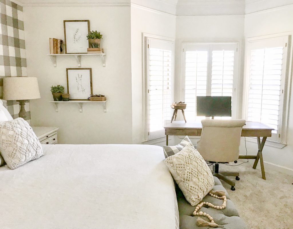 master bedroom bed and desk