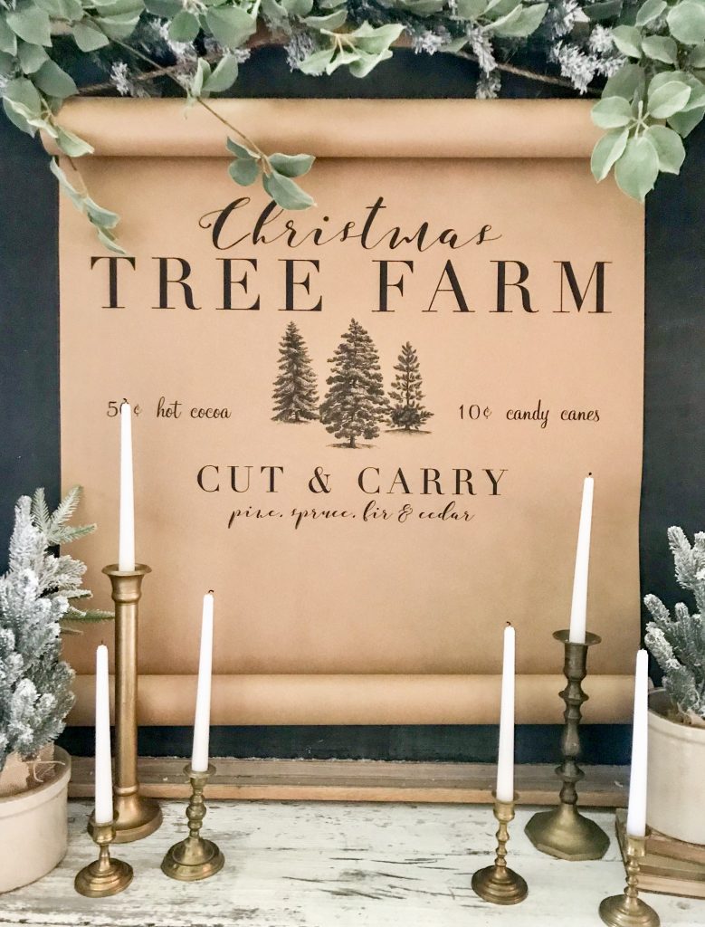 Christmas tree farm scroll sign