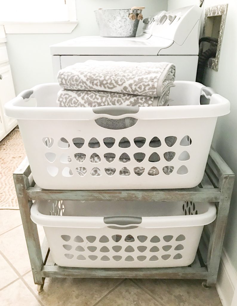 laundry baskets with towels