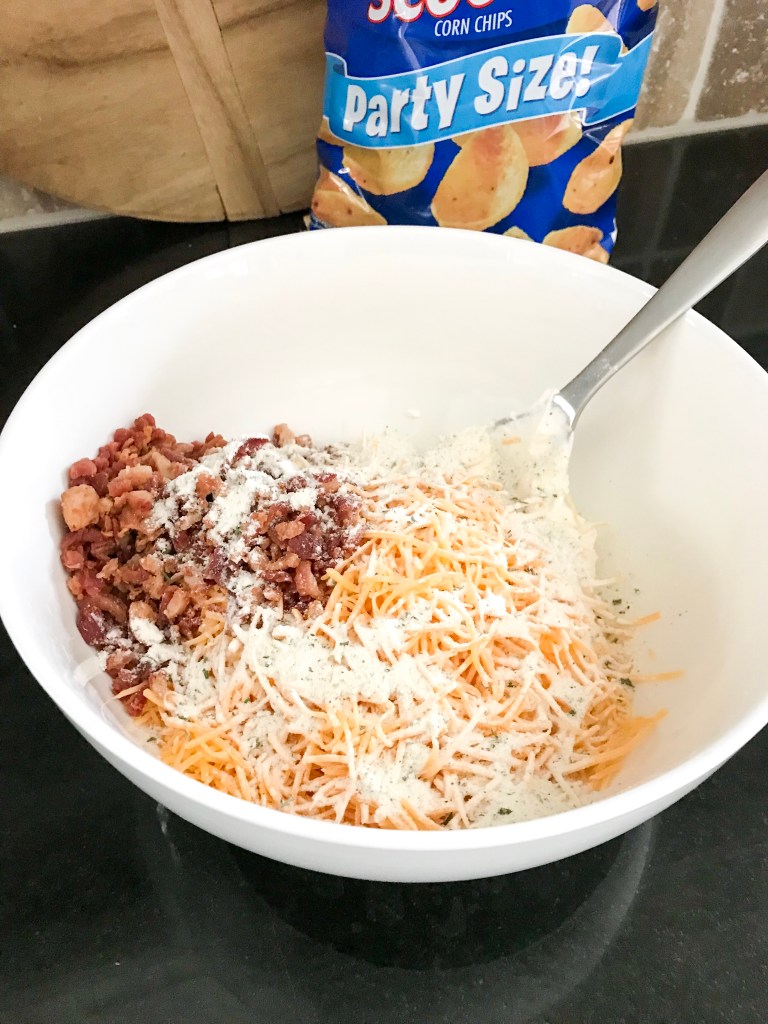 mixed cheese bacon bits sour cream and ranch pack