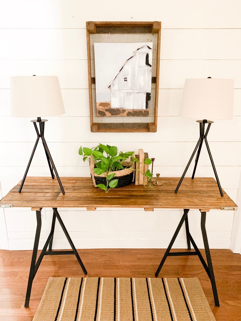 Farmhouse sentiment on sale console table