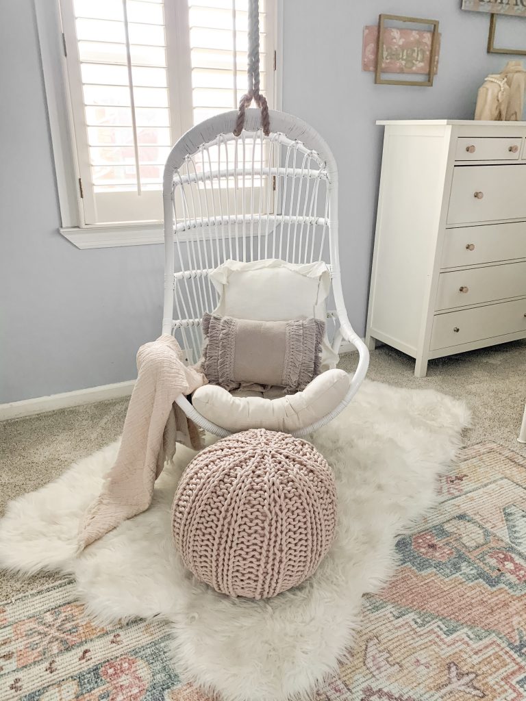 Hanging Swing Chair In Girl s Room Reveal Bless This Nest