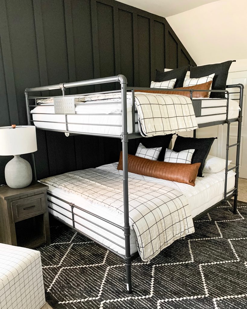 white beddy's bedding on new bunkbeds