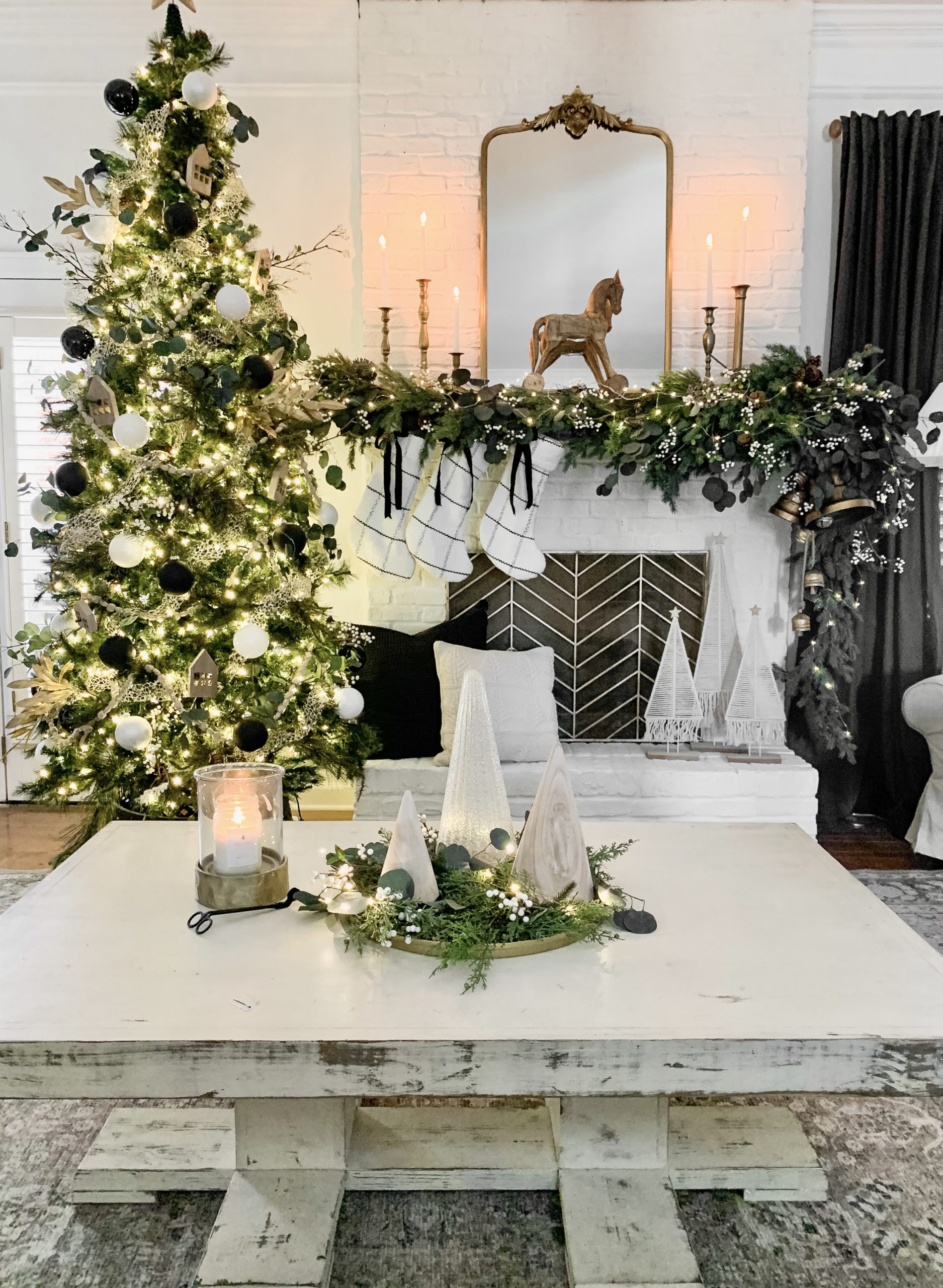 Cozy Neutral Christmas Living Room Tour | Bless This Nest