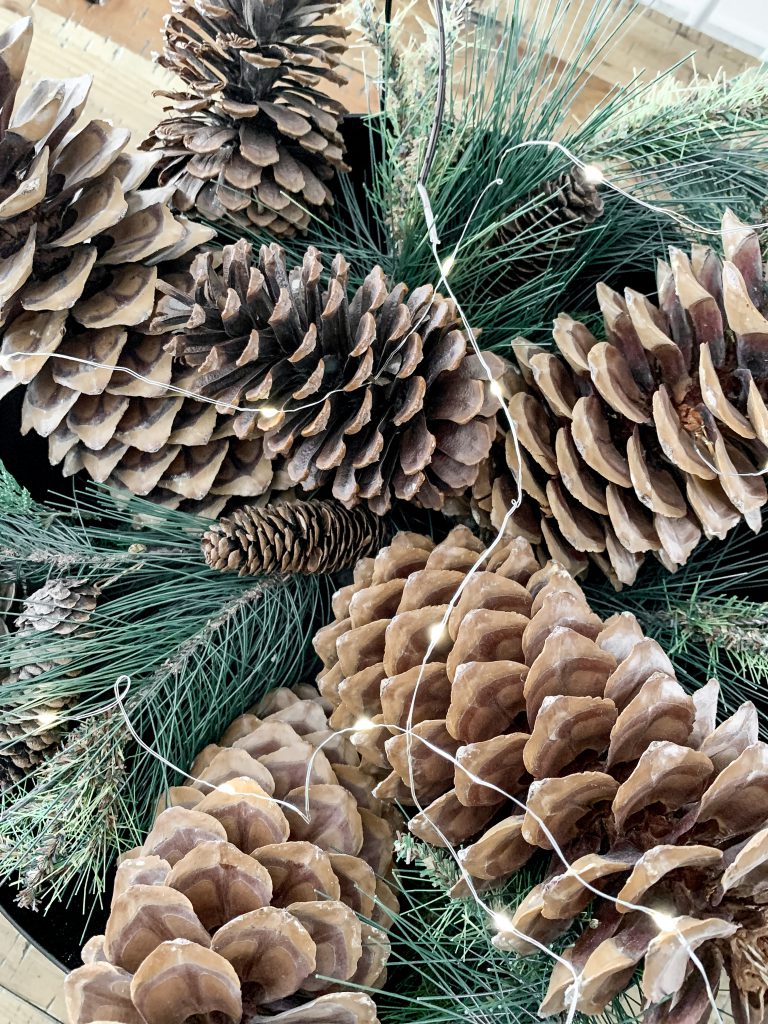 pinecones and greenery