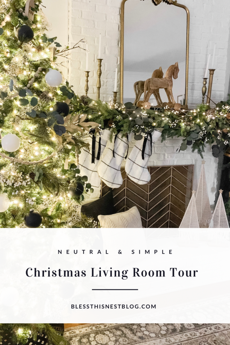 Cozy Neutral Christmas Living Room Tour | Bless This Nest