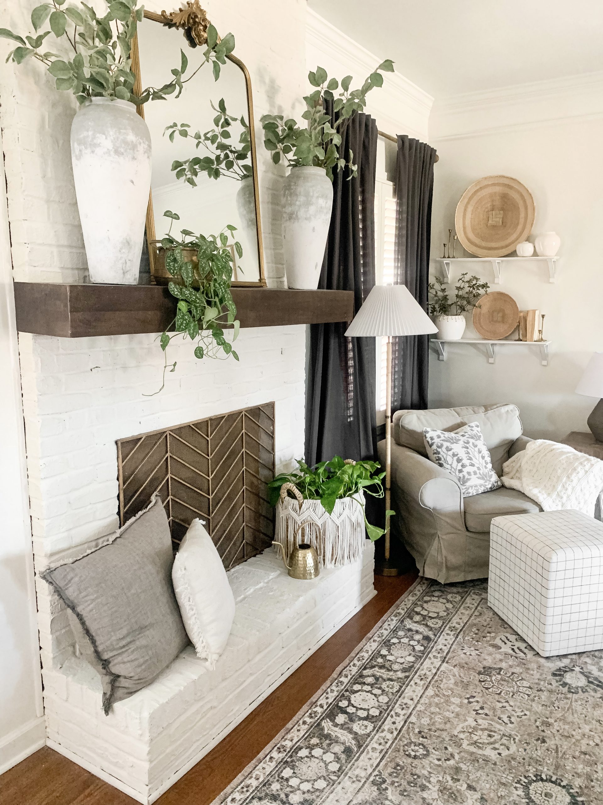 Crate & Barrel Fireplace Screen and Lamp Dupe Bless This Nest