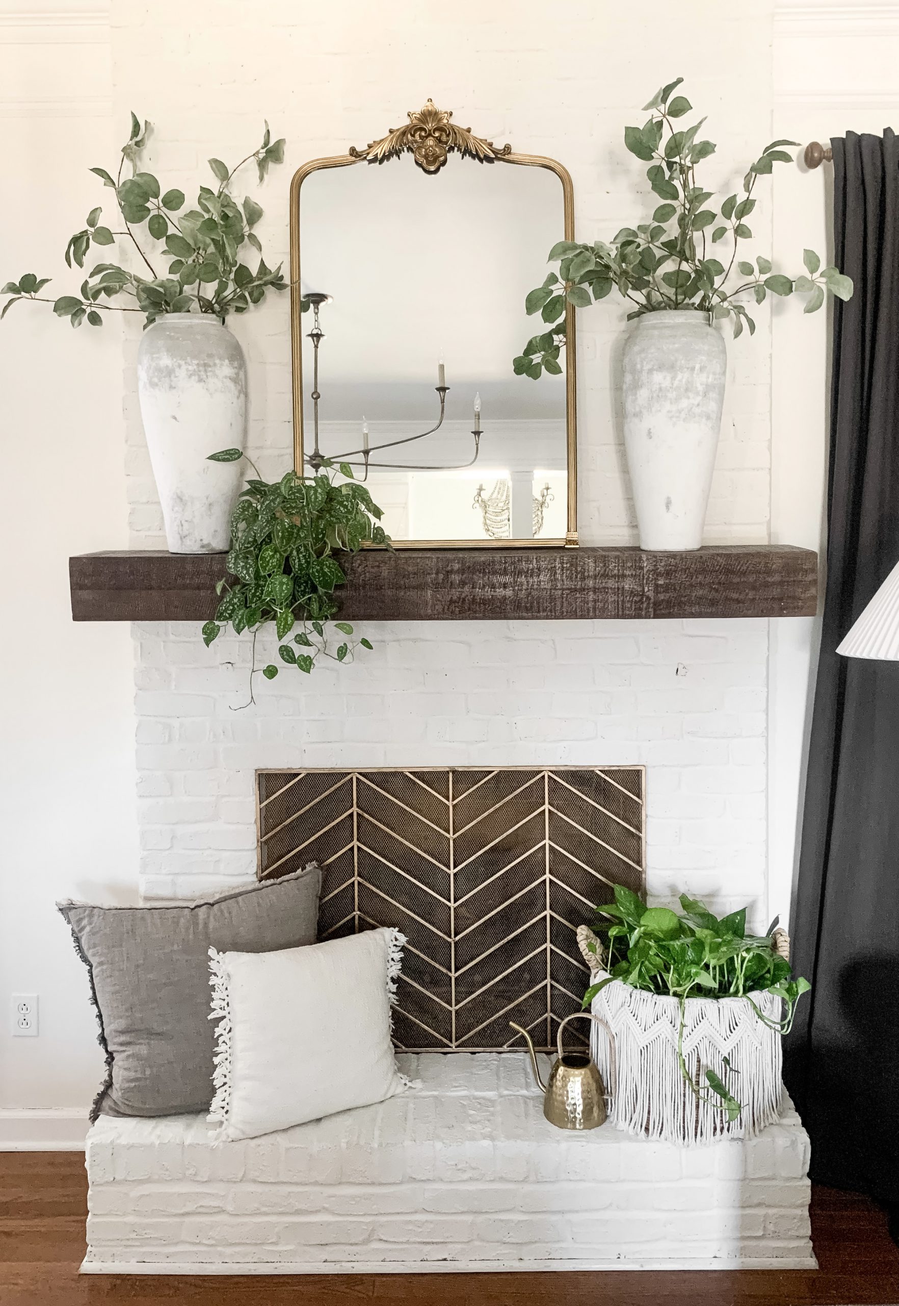 Crate & Barrel Fireplace Screen and Lamp Dupe Bless This Nest