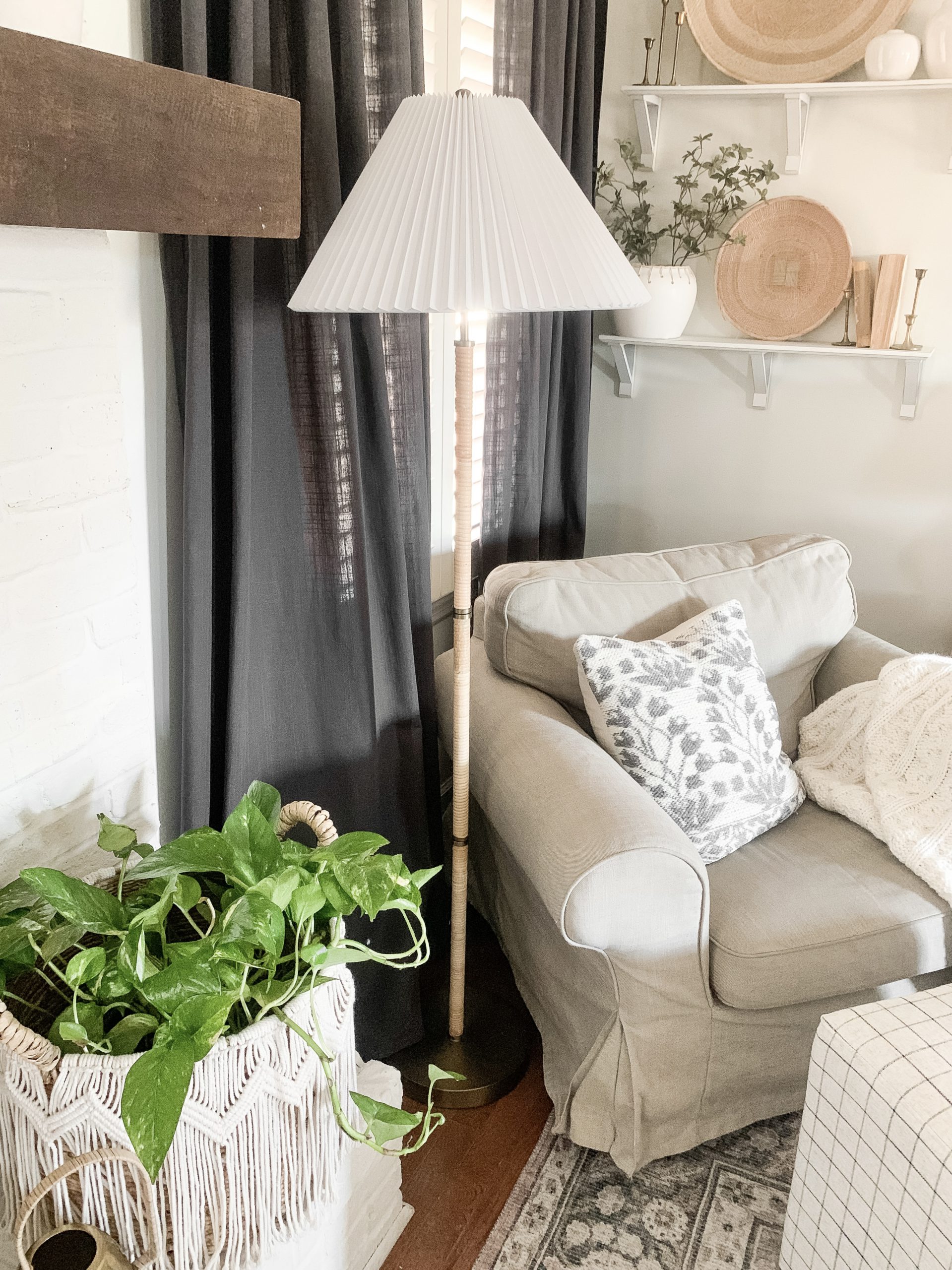 Crate & Barrel Fireplace Screen and Lamp Dupe Bless This Nest