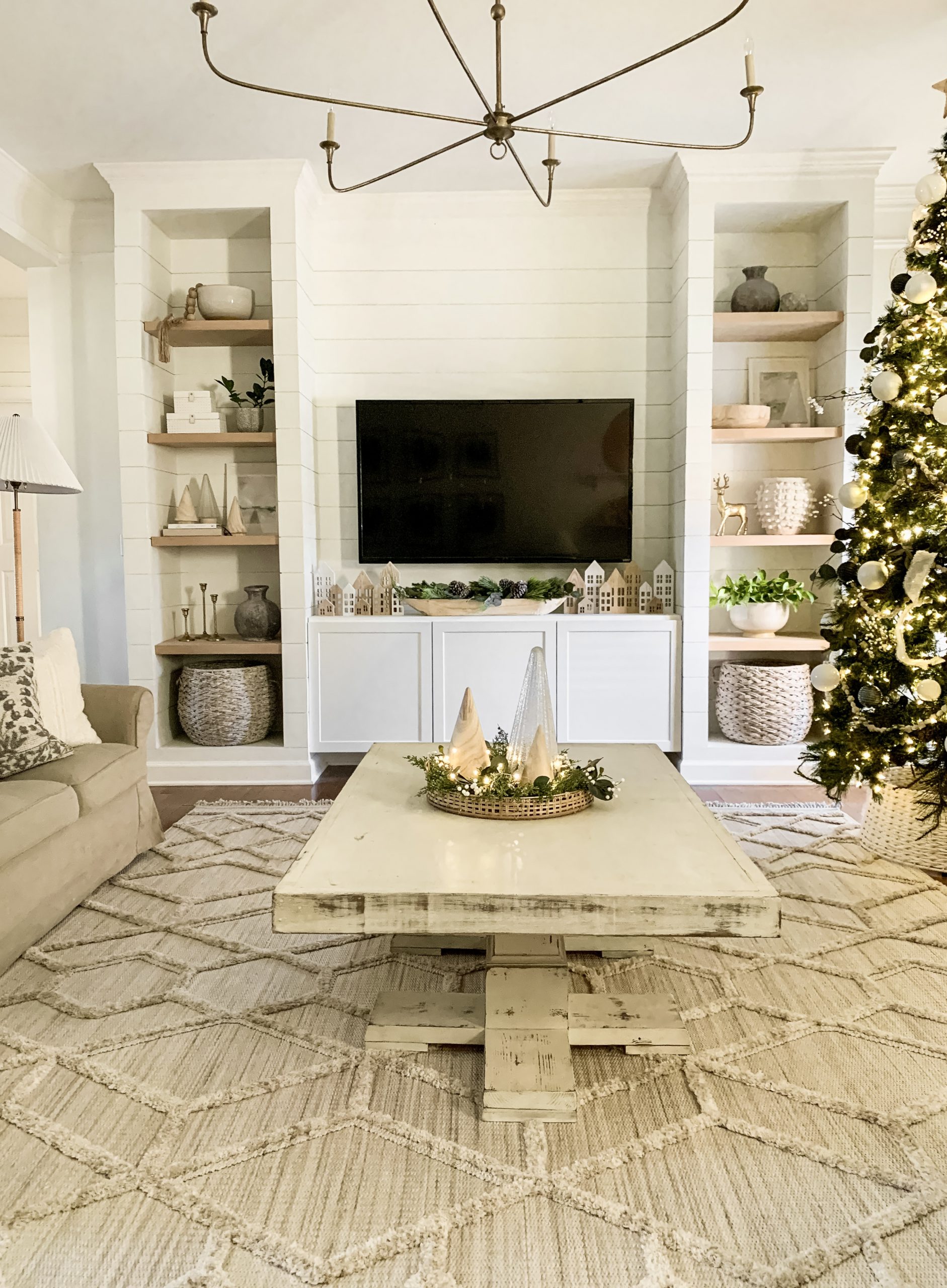 Christmas Living Room Tour- Cozy And Neutral Christmas Decor | Bless ...